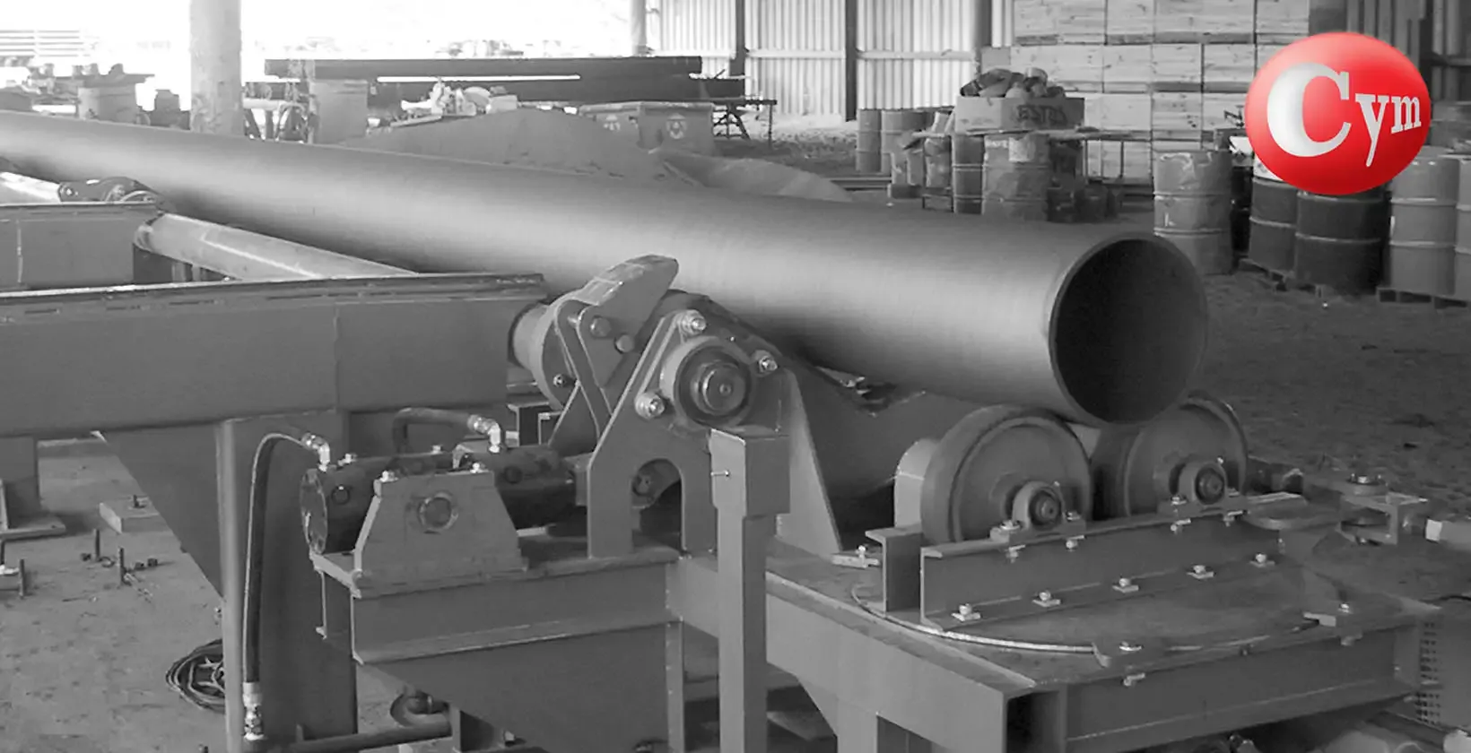 Bancal acumulación transportador rotación traslación CYM — tubos 4" a 20" (100-508 mm) gasoductos oleoductos · TAMSA, México